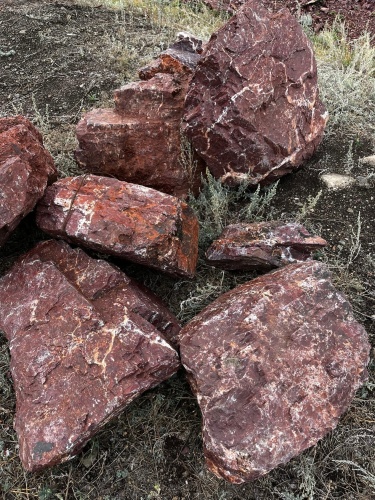 Ландшафтные глыбы красно-фиолетовые 200-1000 килограмм купить в Липецке