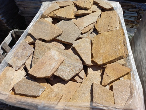 Плитняк златолит жёлтый золотистый для отмостки купить в Липецке