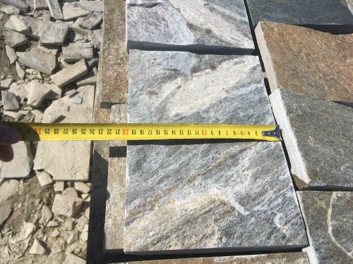 Плитка пилёная златолит Уральский для цоколя, отмостки купить в Липецке