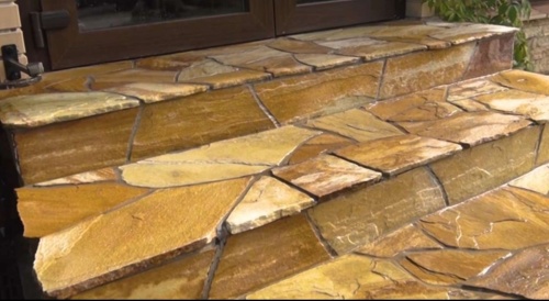 Плитняк златолит жёлтый золотистый для отмостки купить в Липецке